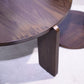 32.68 Inch Nesting Round Wood Coffee Table with End Table Set of 2