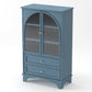 52.17"H Glass Door Display Case Storage Cabinet