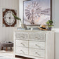Paxberry - Six Drawer Dresser - Medallion Drawer Pulls - Whitewash