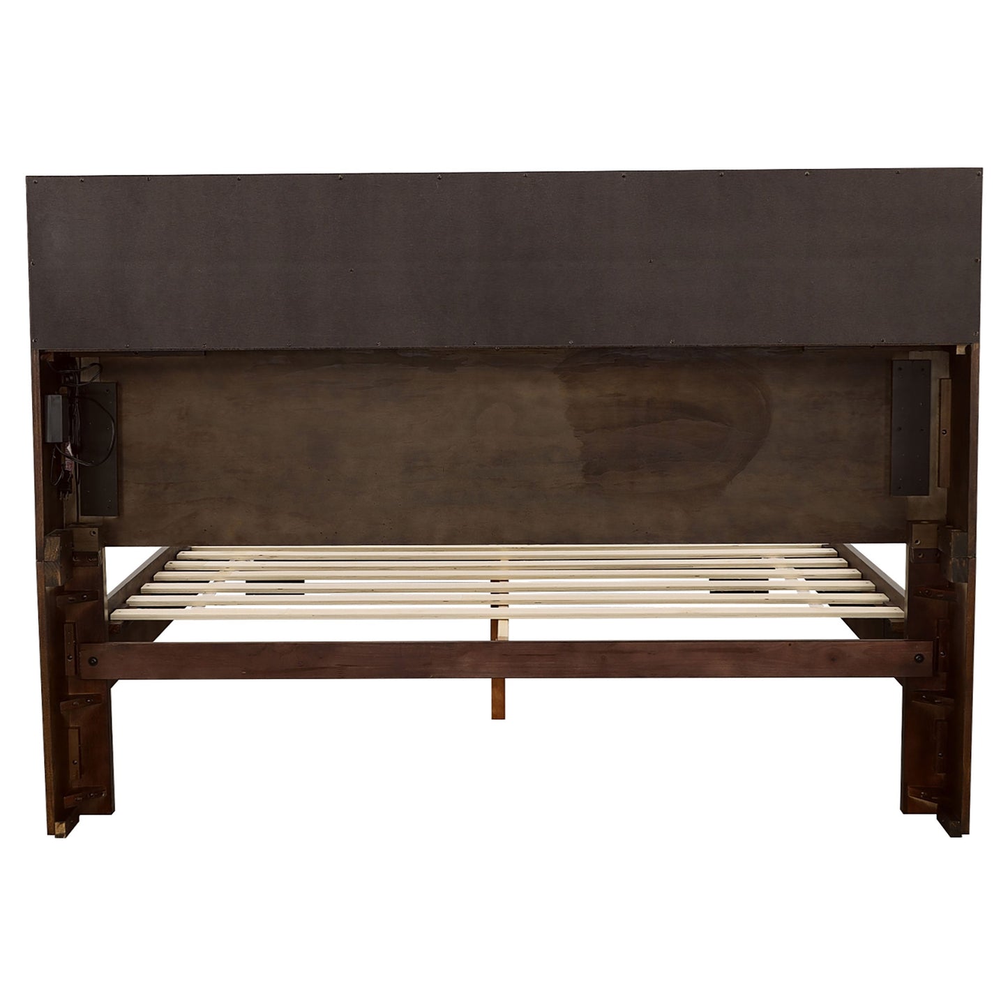 Ardino Cappuccino California King Bed with Bookcase Headboard