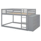 Full Over Full Bunk Bed with 4 Drawers and 3 Shelves - Gray