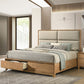 1pc King Storage Platform Bed with Upholstered Ultra-plush Headboard