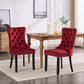 Classic Velvet Dining Chairs - Set of 2 in Burgundy