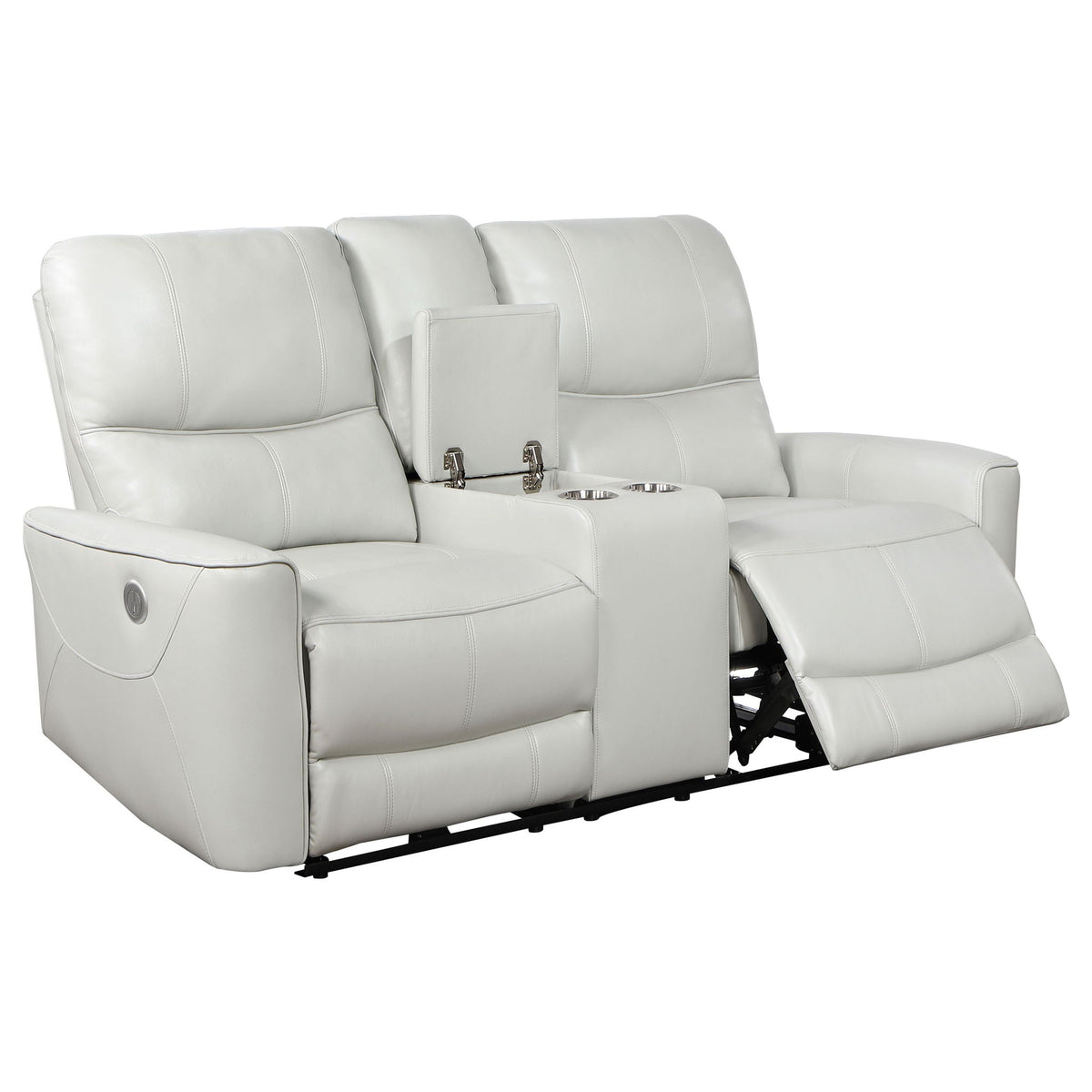 Greenfield Upholstered Power Reclining Loveseat Dove Grey - view 3