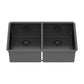 Double Bowl Undermount Sink - 33"x19"x10" Gunmetal