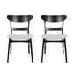 Set of 2 Dining Chairs - Upholstered Seat, Rubberwood Legs