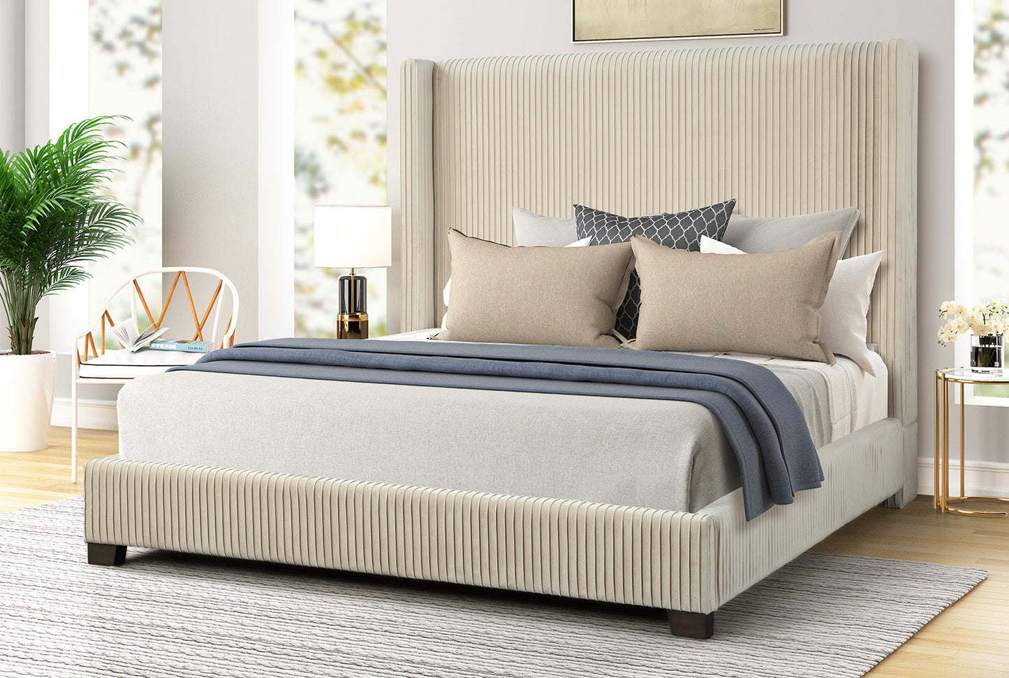 King Upholstered Bed in a Box