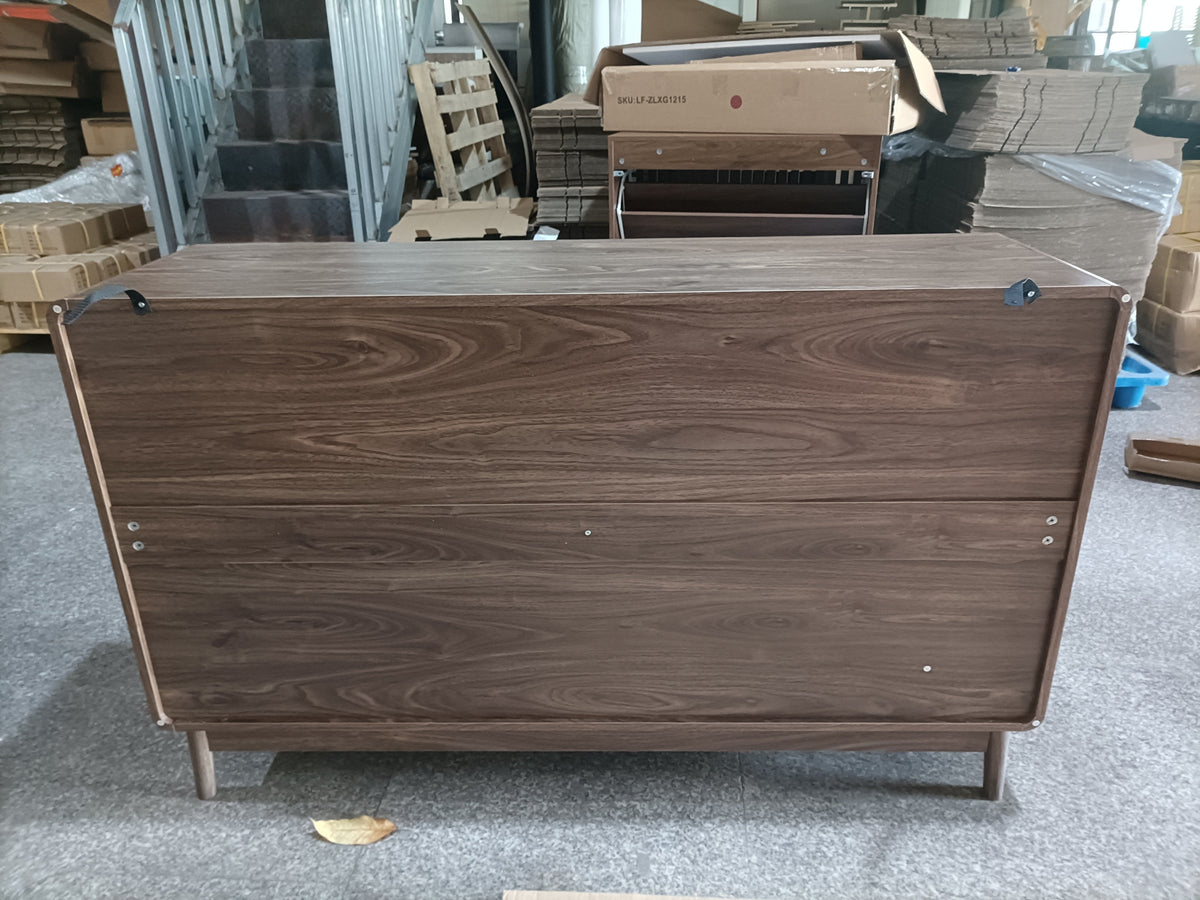 Carved 4-Door Sideboard Buffet Cabinet