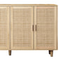 Elegant and Functional 4-Door Rattan Decorative Storage Cabinet