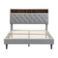 Queen-Size Upholstered Platform Bed Frame