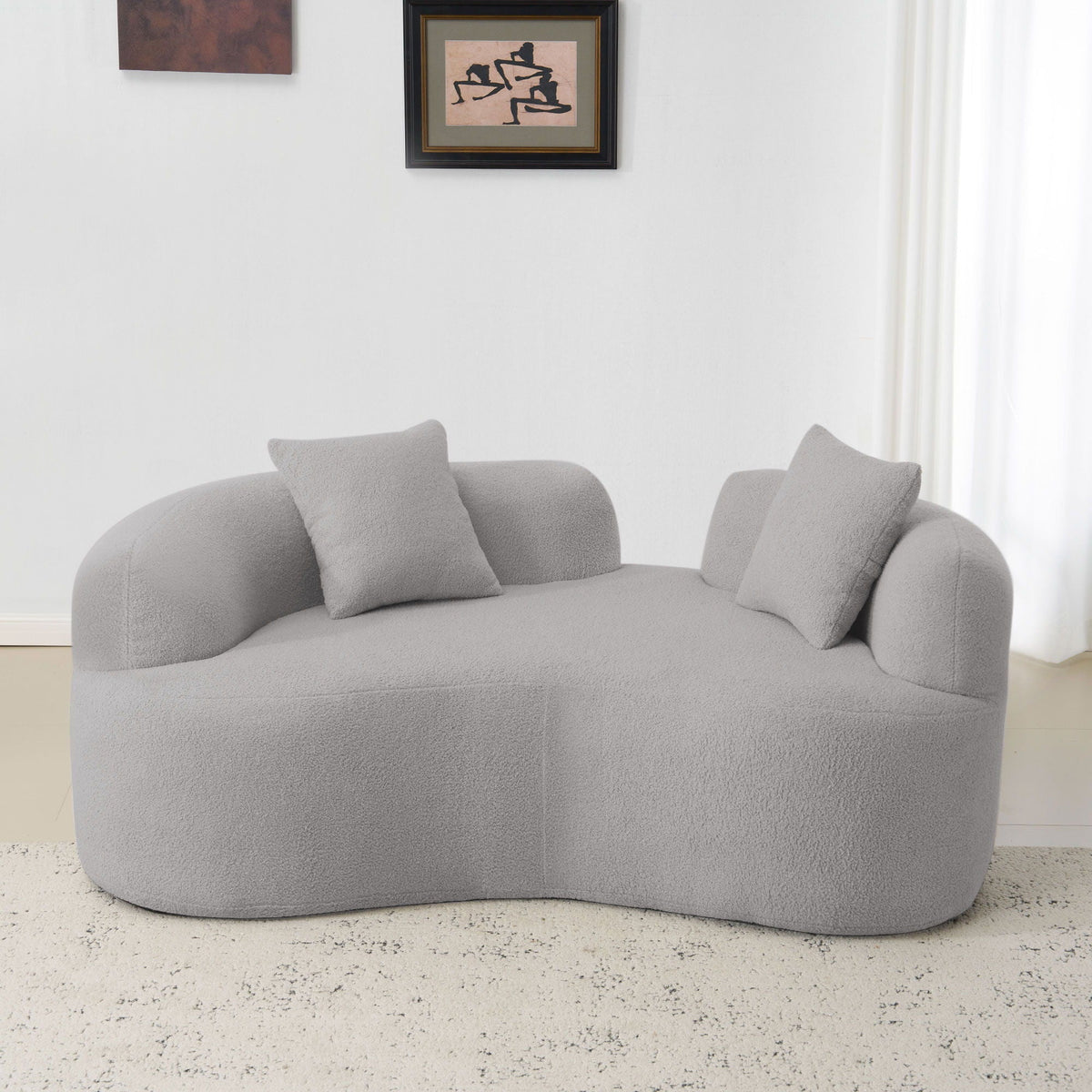 Modern Curved Loveseat - view 3