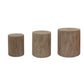 Set of 3 Rounded Wood Coffee Tables