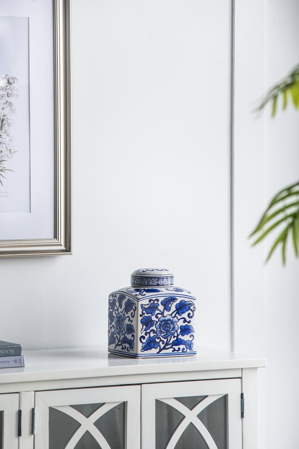 5x5x8" Hand Painted Square Canister