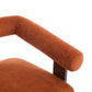 Round Armrest Loveseat (Dark Orange + Brown)