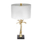 D16x31' Leaf Lamp with Marble Base Gold
