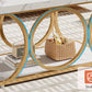 47.24-Inch Modern Rectangle Coffee Table in White & Gold
