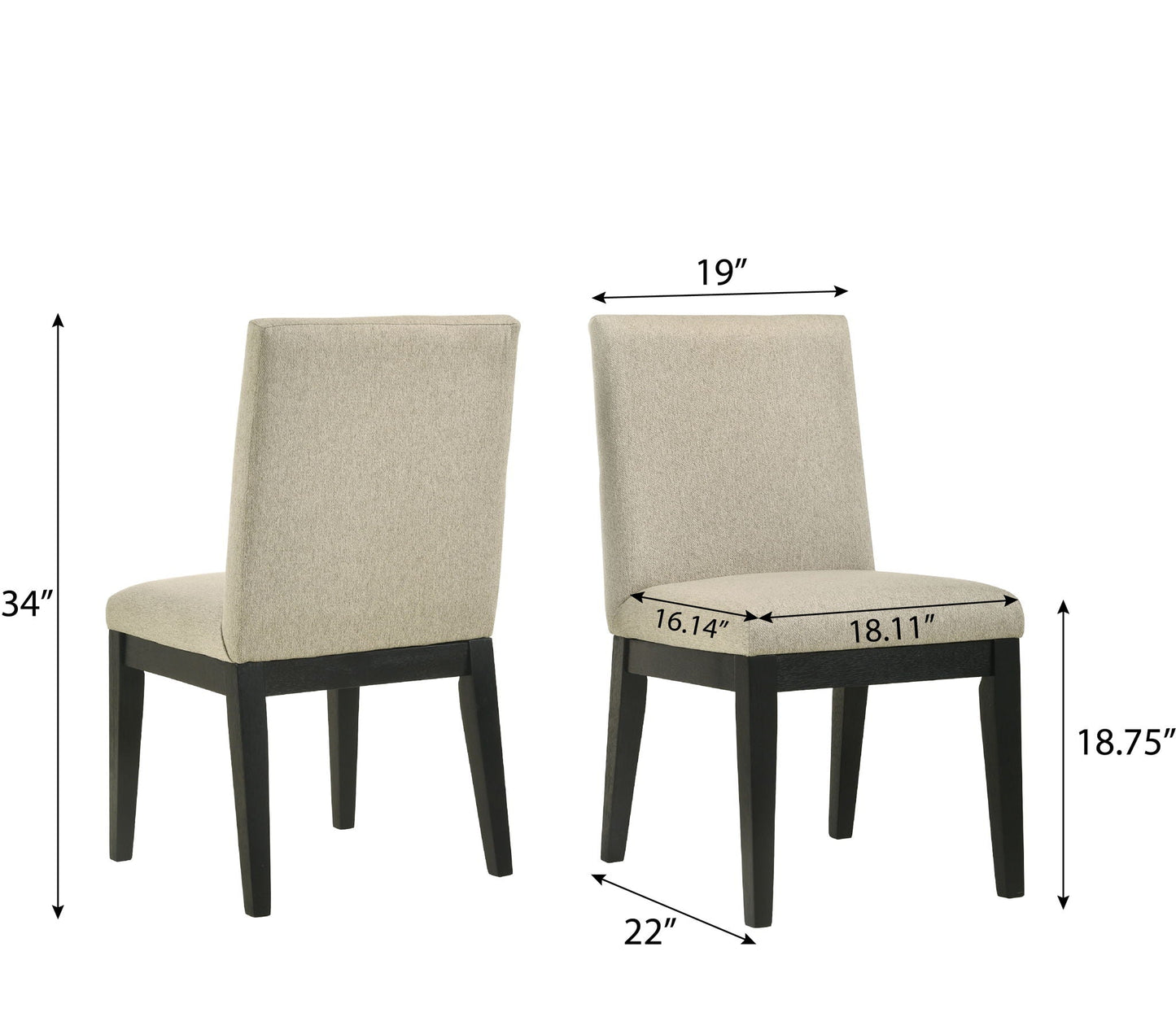 Rocco Solid Wood Beige Dining Chairs Set