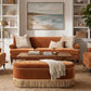 Alana Lawson Three-Cushion Tight Back Sofa, Burnt