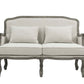 Tania - Loveseat With 2 Pillows - Cream Linen & Gray
