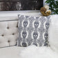Gothic Damask Skull Throw Pillow – Black & White Cotton Linen