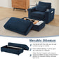 Modern Style Armchair Chaise Lounge Sofa Couch With Movable Storage Ottoman, USB Ports, Cup Holders, Phone - view 4