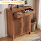 5-Tier Shoe Storage Cabinet with Louvered Doors and Drawer