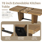 TOPMAX Farmhouse 78.1-Inch Extendable Wood Dining Table Set