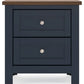 Landocken - Two Drawer Night Stand - Brown / Blue