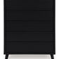 Danziar - Five Drawer Wide Chest - Black
