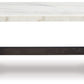 Burkhaus - Rectangular Cocktail Table - White / Dark Brown