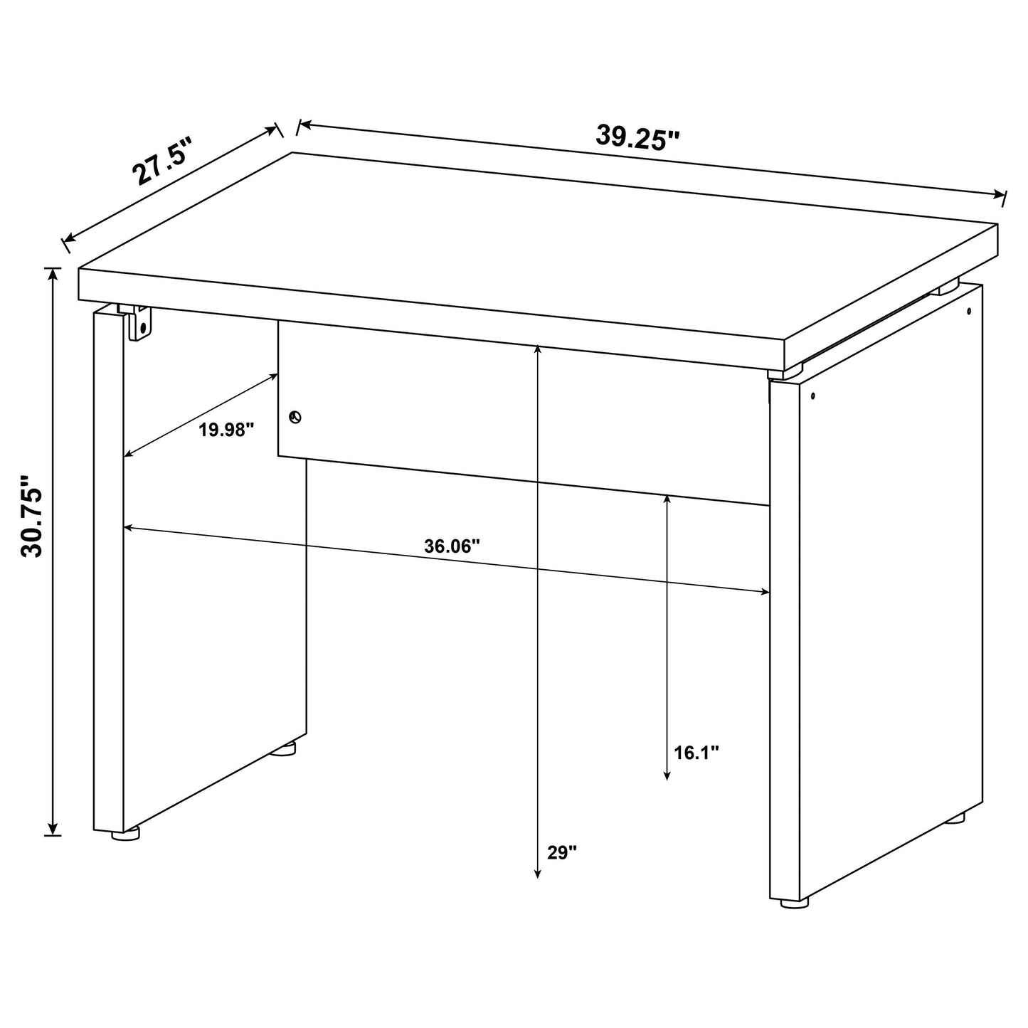 Cappuccino Extension Desk