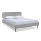 Diego Low Upholstered Platform Bed, Queen, Light