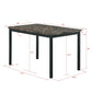 Furniture 5 Piece Metal Dinette Set with Faux Marble Top - Black