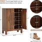 28.74" Farmhouse Brown Shoe Cabinet