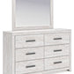 Cayboni - Dresser And Mirror - Whitewash