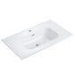 Glossy White Ceramic Integrated Sink