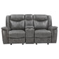 Conrad Upholstered Padded Arm Glider Loveseat Grey - view 2