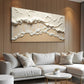 Beige Abstract Ocean Waves Wall Art