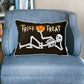 Trick or Treat Skeleton Velvet Throw Pillow