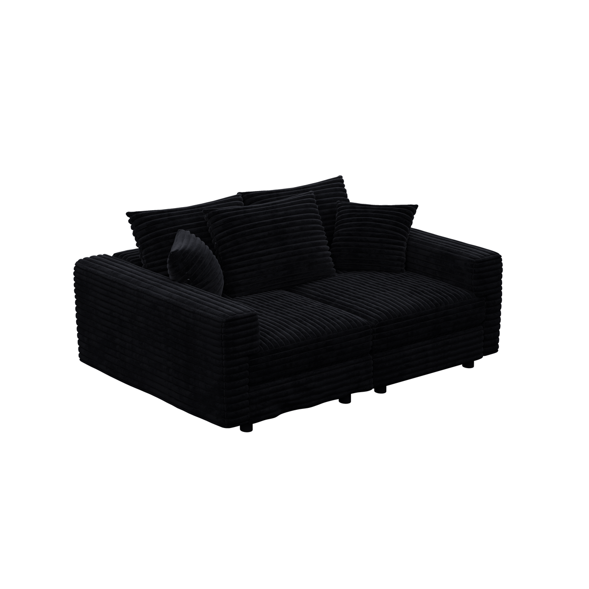 Plush Corduroy 3-Seat Sofa, Modern Comfy Upholstered Couch