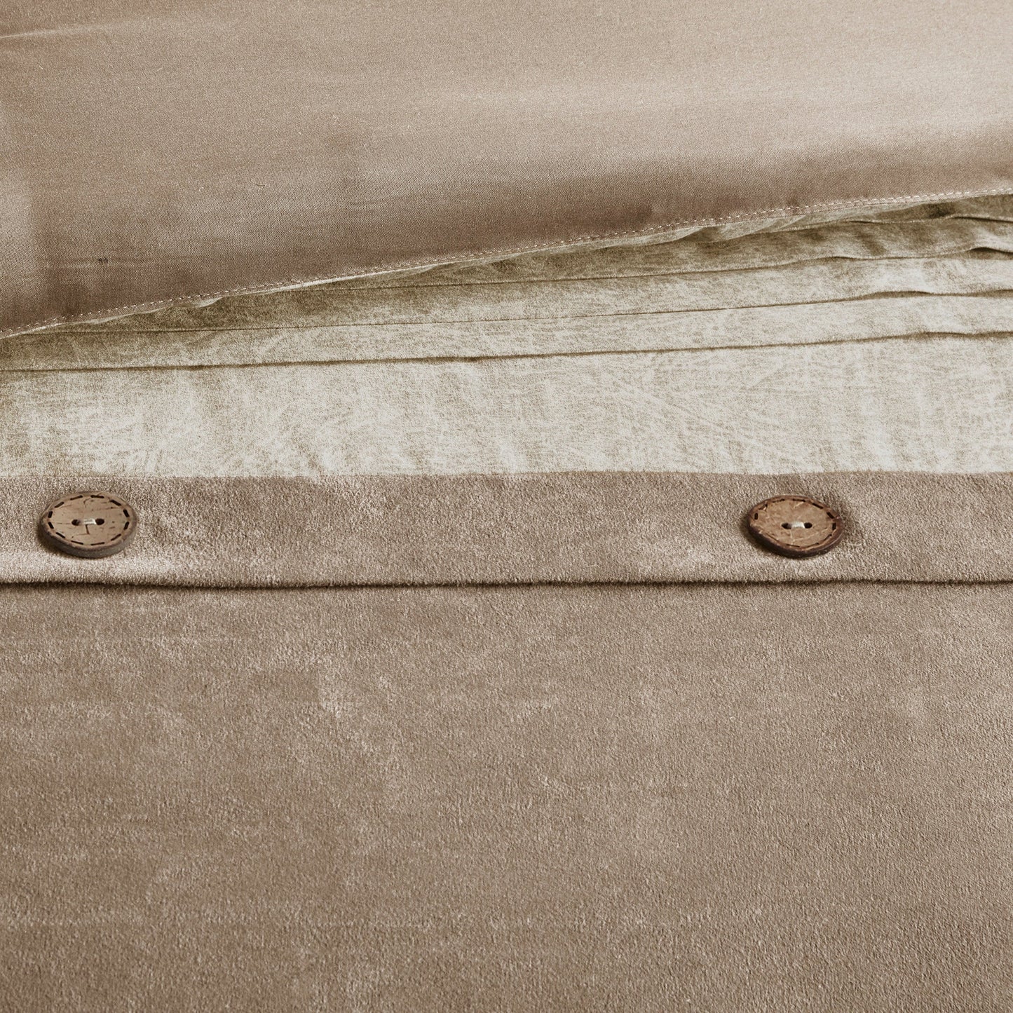 7 Piece Faux Suede Comforter Set Tan Queen