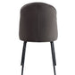 Abraham - Side Chair (Set of 2) - Dark Gray Fabric & Black