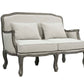 Tania - Loveseat With 2 Pillows - Cream Linen & Gray