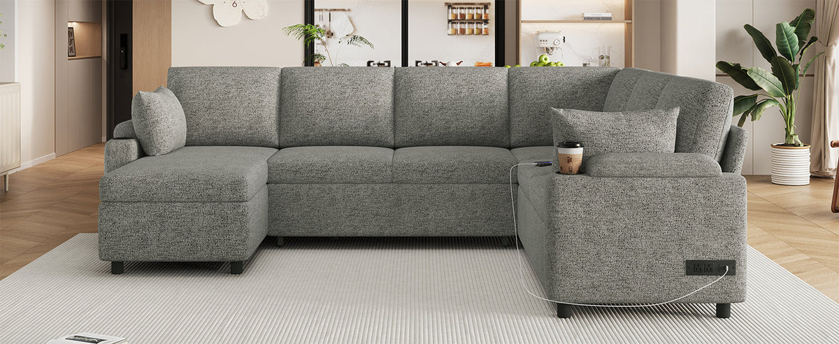 Versatile U-Shaped Sectional Sofa Bed