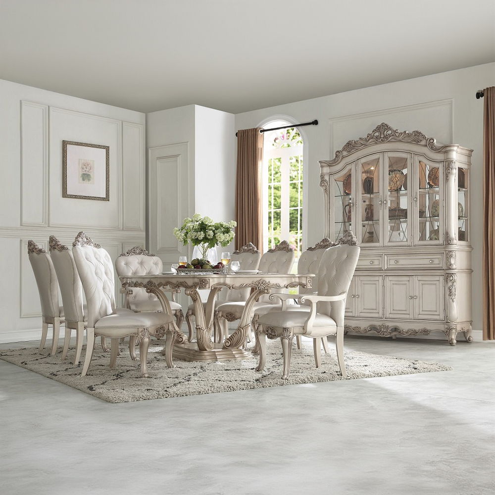Gorsedd - Side Chair (Set of 2) - Cream Fabric & Golden Ivory