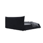 Queen Size Upholstered Platform Bed with Special Shaped Velvet Headboard