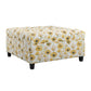 Golden Floral Storage Ottoman