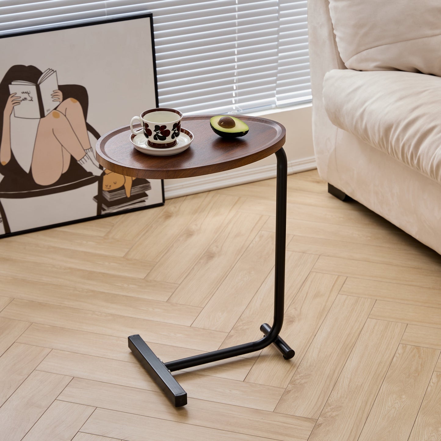 2-Piece C-Shaped Side Table Set
