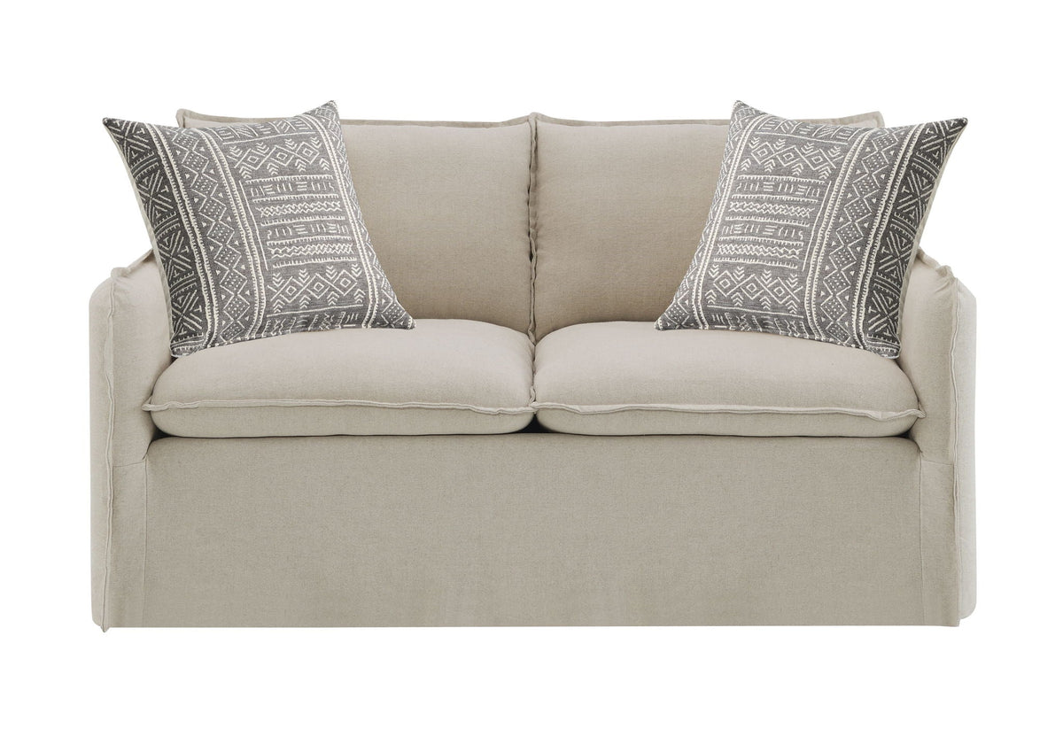 Upendo - Pattern Fabric 3 Pieces Living Room Set - Beige Yakety Yak Sand - view 2
