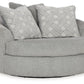 Casselbury - Oversized Swivel Accent Chair - Cement